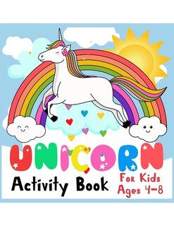 Front cover_unicorn activity book for kids ages 4-8