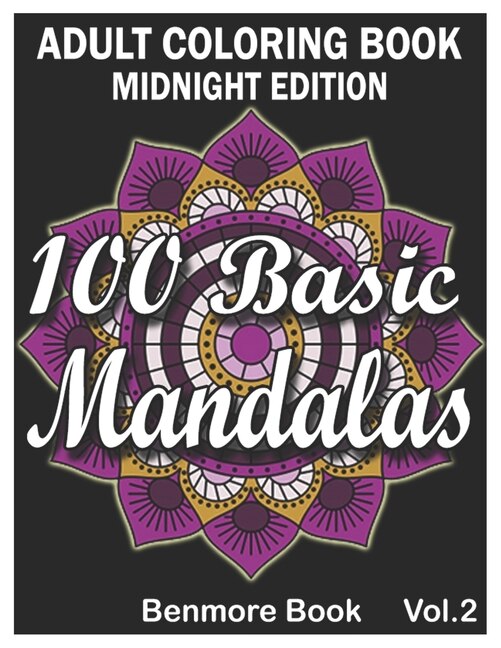Front cover_100 Basic Mandalas Midnight Edition