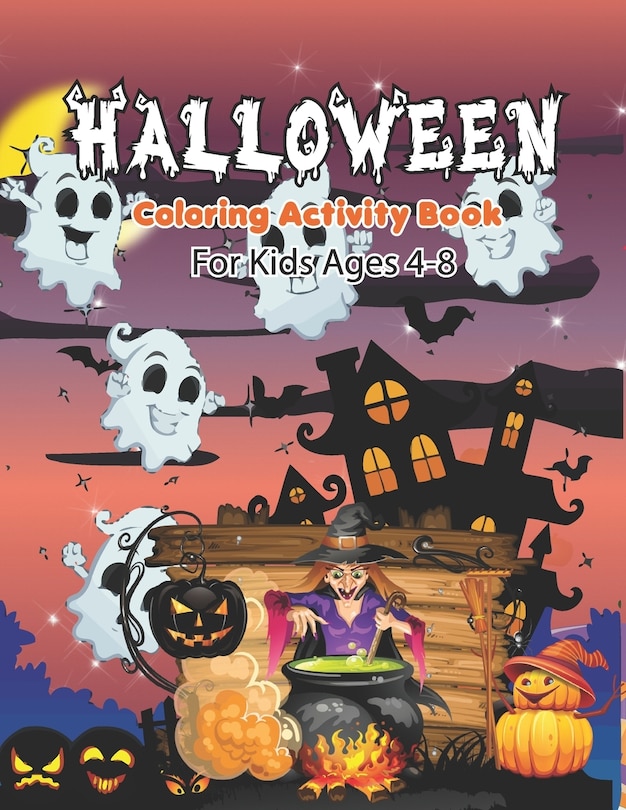 Front cover_Halloween Coloring Activity Book For Kids Ages 4-8