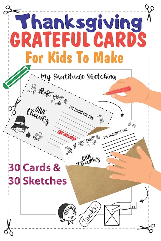 Thanksgiving Grateful Cards For Kids To Make: 30 I Am Thankful for Fill in Postcards Book for Kids & Toddlers - Autumn Fall Home Decor - Fill in Activity & Sketch Keepsafe, Decorations or Post to Loved Ones. And 30 Gratitude Sketching Pages included.