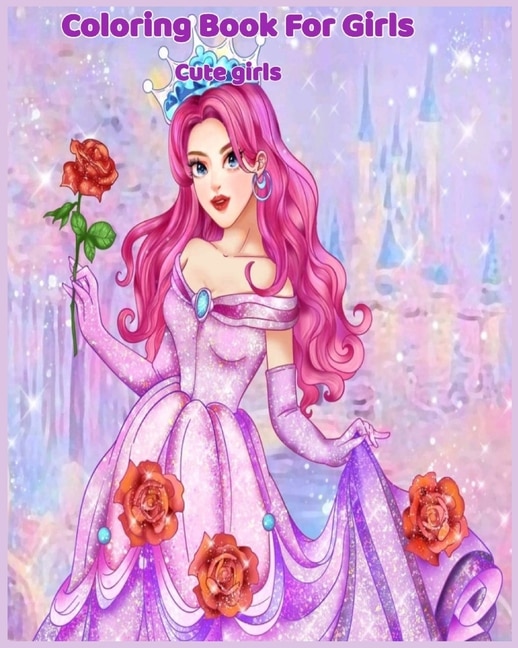 Front cover_COLORING BOOKS FOR GIRLS cute girls