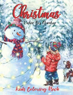 Front cover_Christmas Color By Number Kids Coloring Book