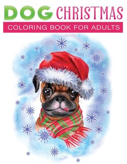 Front cover_dog christmas coloring book for adults