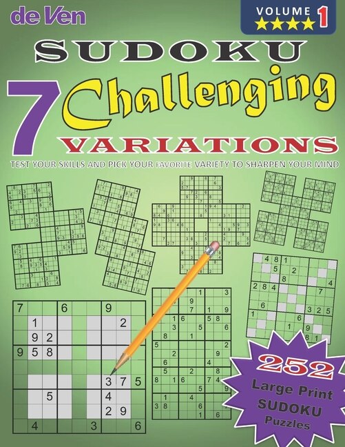 Front cover_7 Challenging Sudoku Variations To Test Your Skills And Sharpen Your Mind Volume 1 - PICK YOUR FAVORITE