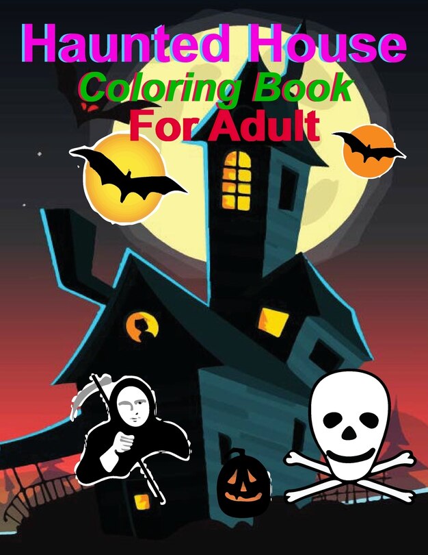 Front cover_Haunted House coloring Book For Adult