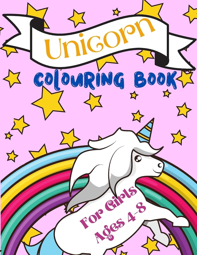 Front cover_Unicorn Colouring Book For Girls ages 4-8