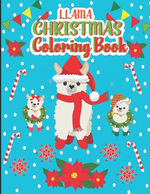 Front cover_Llama Christmas Coloring Books