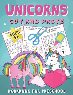 Front cover_Unicorns Cut and Paste Workbook for Preschool