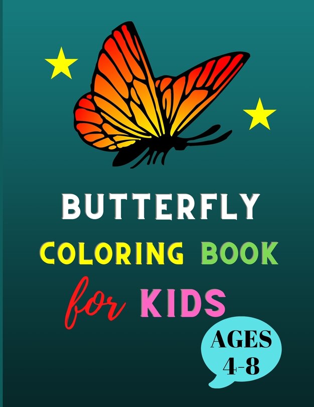Front cover_Butterfly coloring book for kids ages 4-8