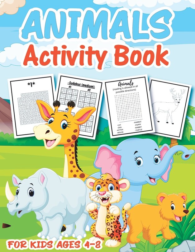 Front cover_Animal Activity Book for Kids Ages 4-8