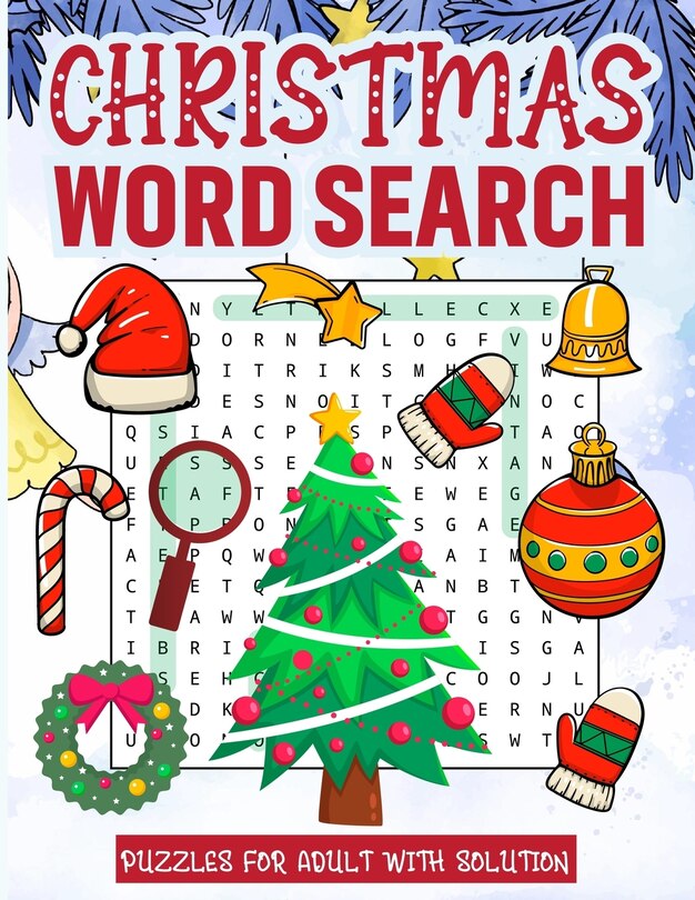 Front cover_Christmas Word Search Puzzles for Adult with Solution