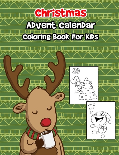 Front cover_Christmas Advent Calendar Coloring Book For Kids