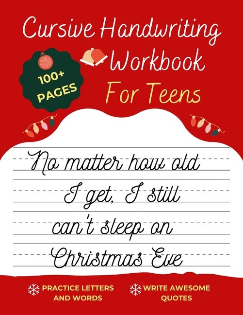Front cover_Cursive Handwriting Workbook For Teens Christmas Edition