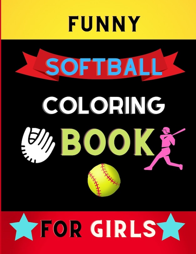 Front cover_Funny softball coloring book for girls
