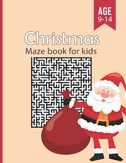 Front cover_Christmas Mazes Book for Kids Ages 9-14