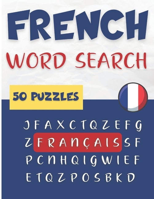 Front cover_French Word Search - 50 puzzles français