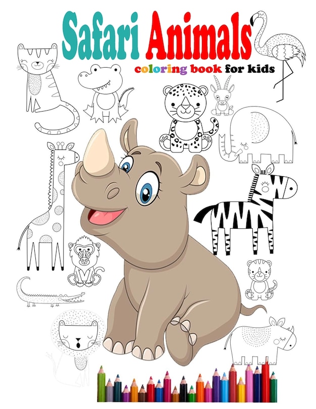 Couverture_Safari Animals coloring book for kids