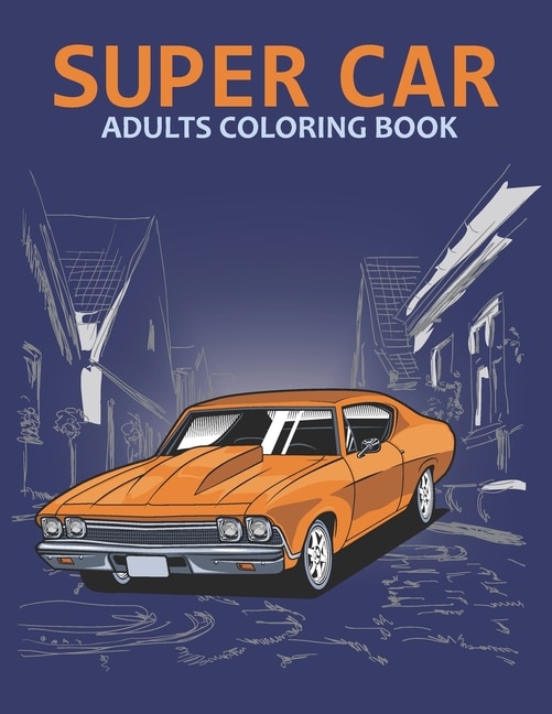 Front cover_Super car adults coloring book