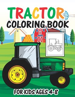 Front cover_Tractor Coloring Book for Kids Ages 4-8