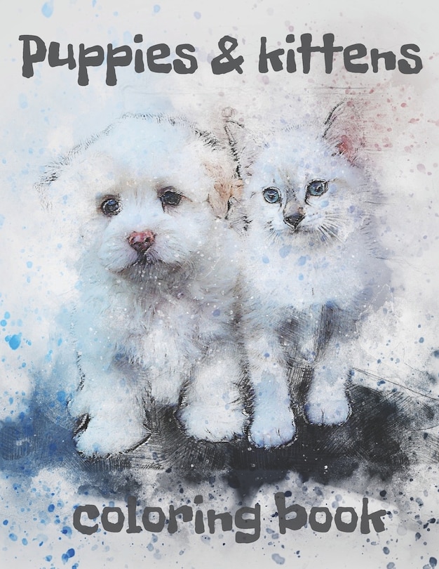 Front cover_Puppies and Kittens Coloring Book