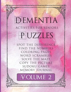 Front cover_Dementia Activities For Seniors Puzzles Vol 2