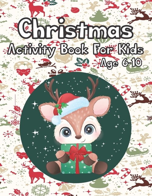 Front cover_Christmas Activity Book for Kids Age 6-10