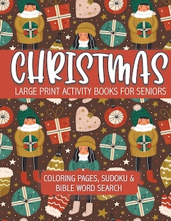 Front cover_Christmas Large Print Activity Books For Seniors