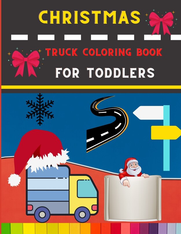 Front cover_Christmas truck coloring book for toddlers