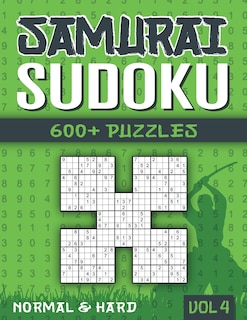 Samurai Sudoku: Sudoku Book for Adults with 1000+ 5 in 1 Sudoku - Normal and Hard - Vol 4