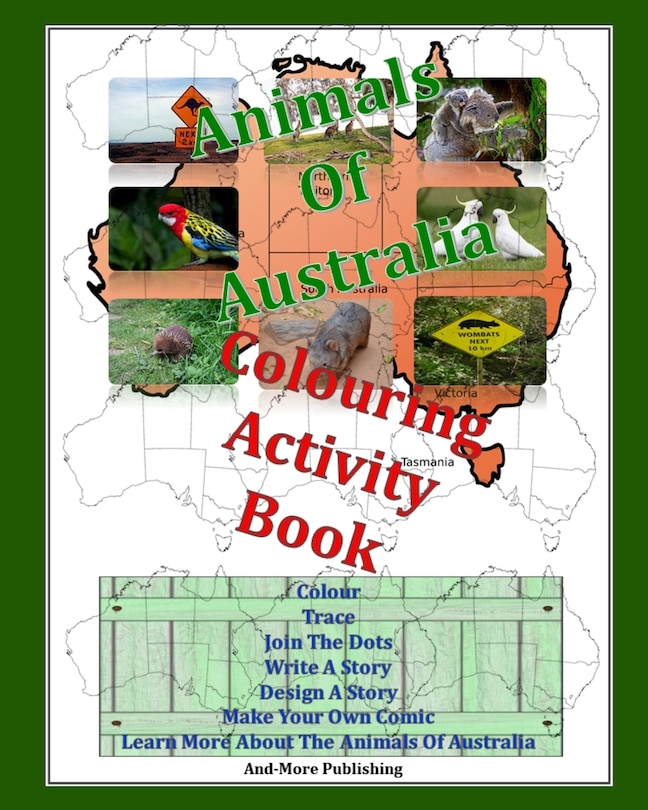Front cover_Animals Of Australia Colouring Activity Book