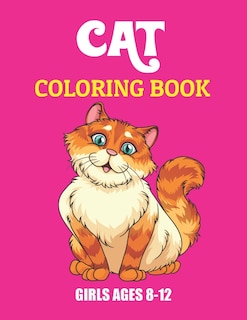 Front cover_Cat Coloring Book Girls Ages 8-12