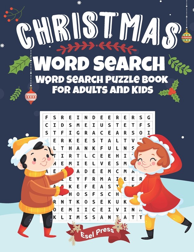 Front cover_Christmas Word Search - Word Search Puzzle Book For Adults And Kids