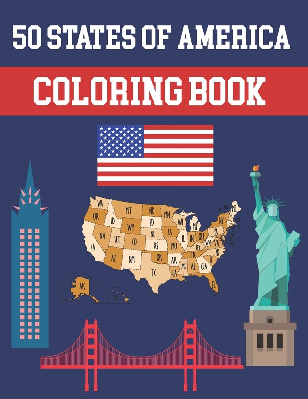 Front cover_50 States Of America Coloring Book