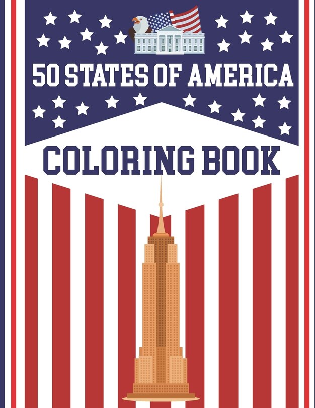 Front cover_50 States Of America Coloring Book