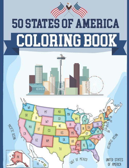 Front cover_50 States USA Coloring Book