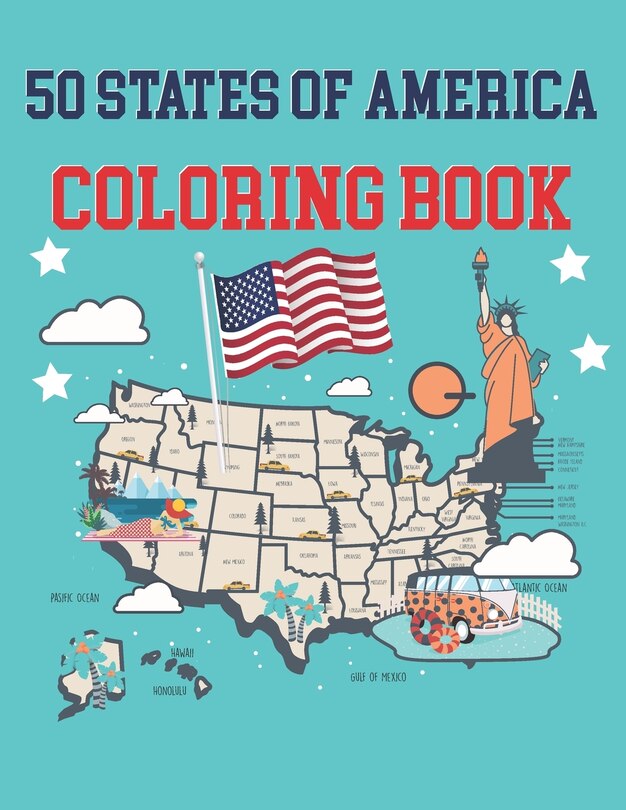 Front cover_50 States Of America Coloring Book