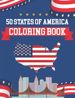Front cover_50 States Of America Coloring Book