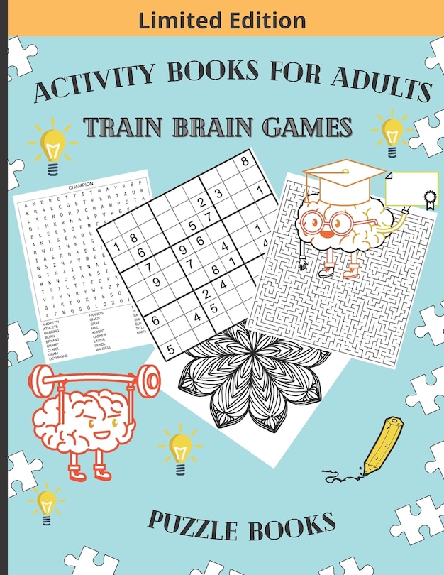 Front cover_Activity Books for Adults Train Brain Games Puzzle Books