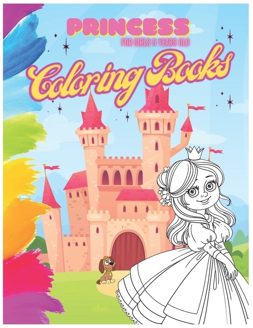 Front cover_Princess Coloring Book For Girls 5 Year Old