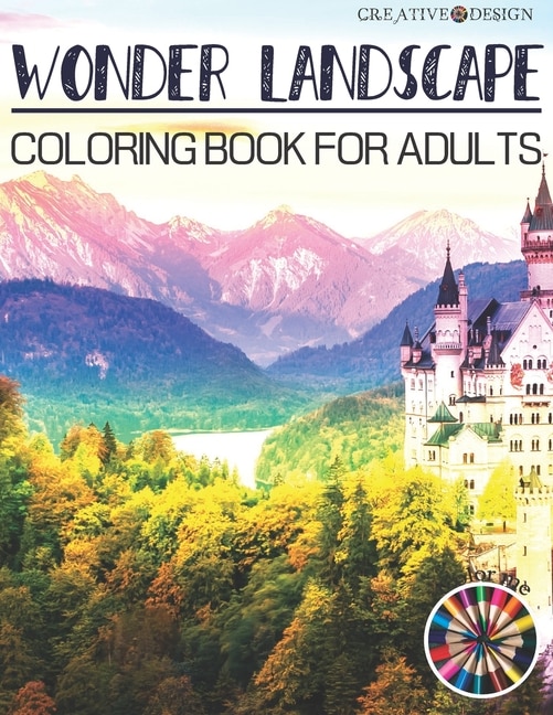 Front cover_Creative Design Wonder Landscape Coloring Book for Adults