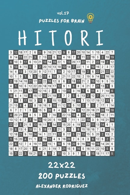 Front cover_Puzzles for Brain - Hitori 200 Puzzles 22x22 vol.17