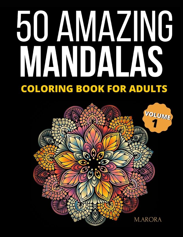 Front cover_50 Amazing Mandalas Coloring Book For Adults