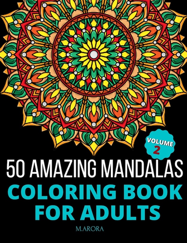 Front cover_50 Amazing Mandalas Coloring Book For Adults