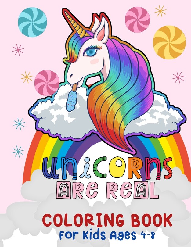 Front cover_Unicorn Are Real Coloring Book for Kids