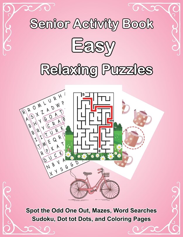 Senior Activity Book Easy Relaxing Puzzles includes Spot the Odd One