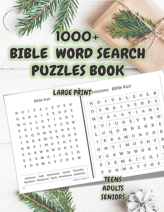 1000+ Bible Word Search Puzzles Book: Brain Games Bible Word search books for seniors, adults and teens - Bible Names and Places - Old and New Testaments