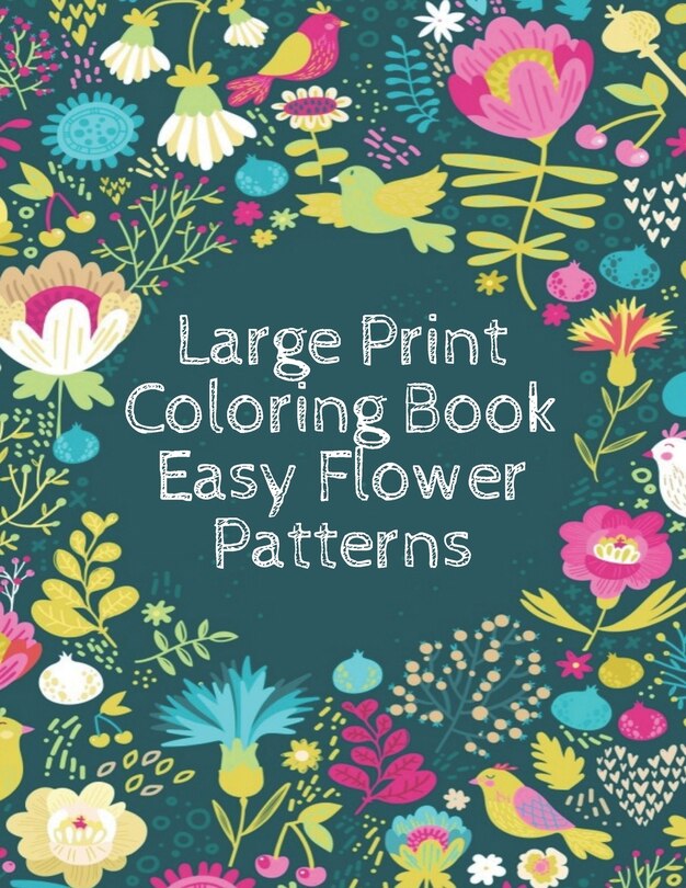 Front cover_Large Print Coloring Book Easy Flower Patterns