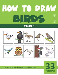 Front cover_How to Draw Birds for Kids - Volume 1
