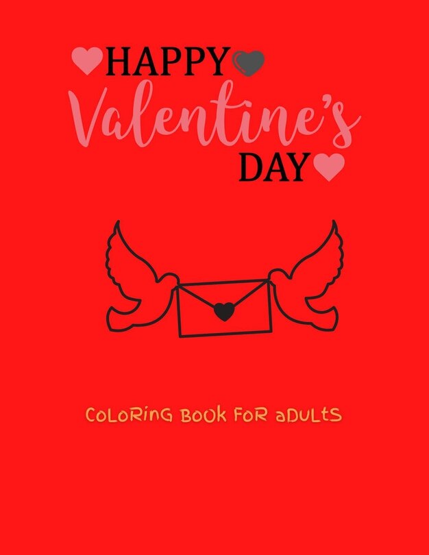 Front cover_Happy Valentine's Day Coloring Book For Adults