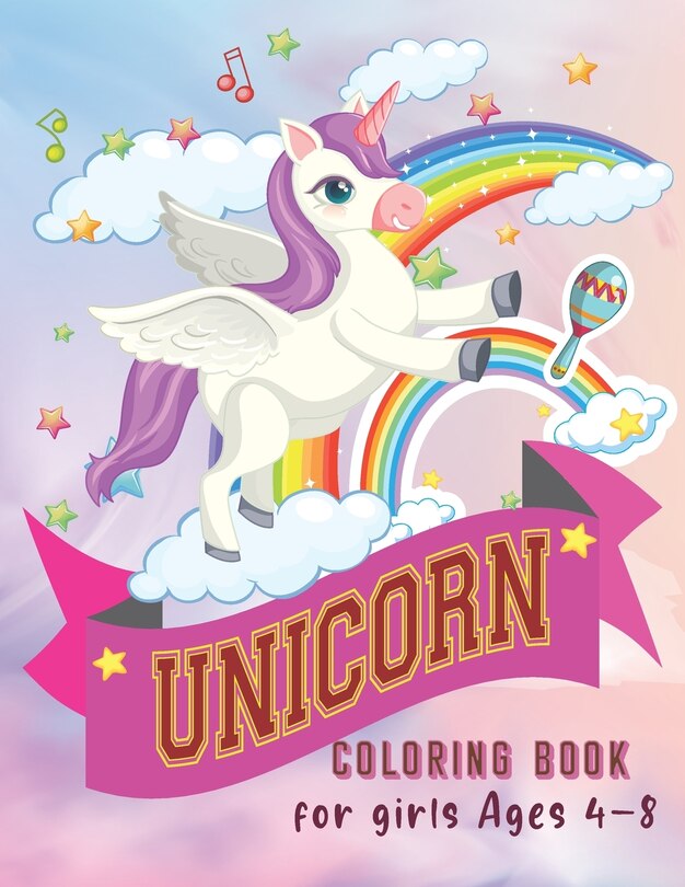 Couverture_Unicorn Coloring Book For Girls ages 4-8
